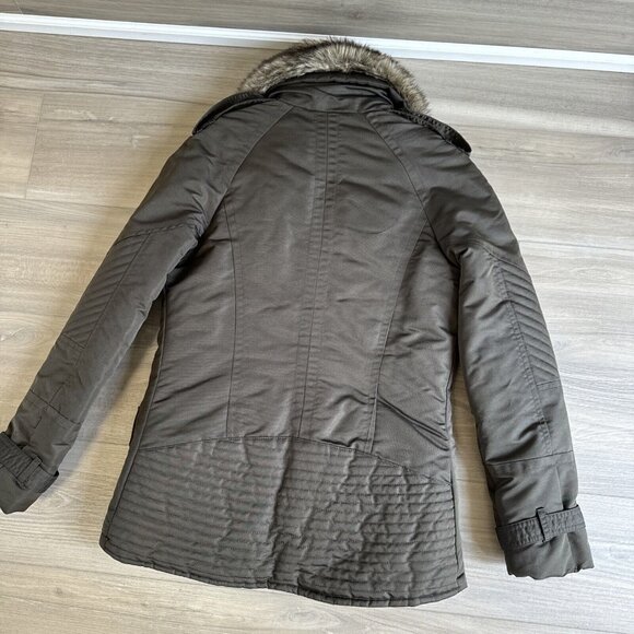 Steve Madden puffer jacket Full Zip Faux Fur Trimmed Hood Size‎ Small Women’s - Picture 11 of 11